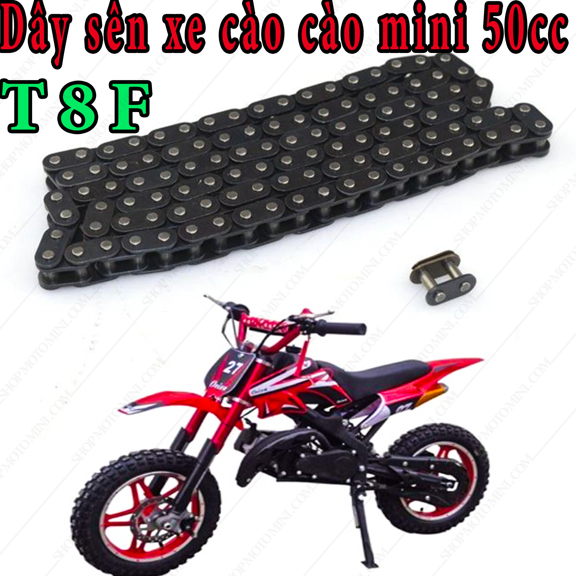 Dây sên xích nhông xe cào cào mini 50cc | moto mini 49cc | Dây xích xe cao cao T8F | xe gắn máy cắt cỏ