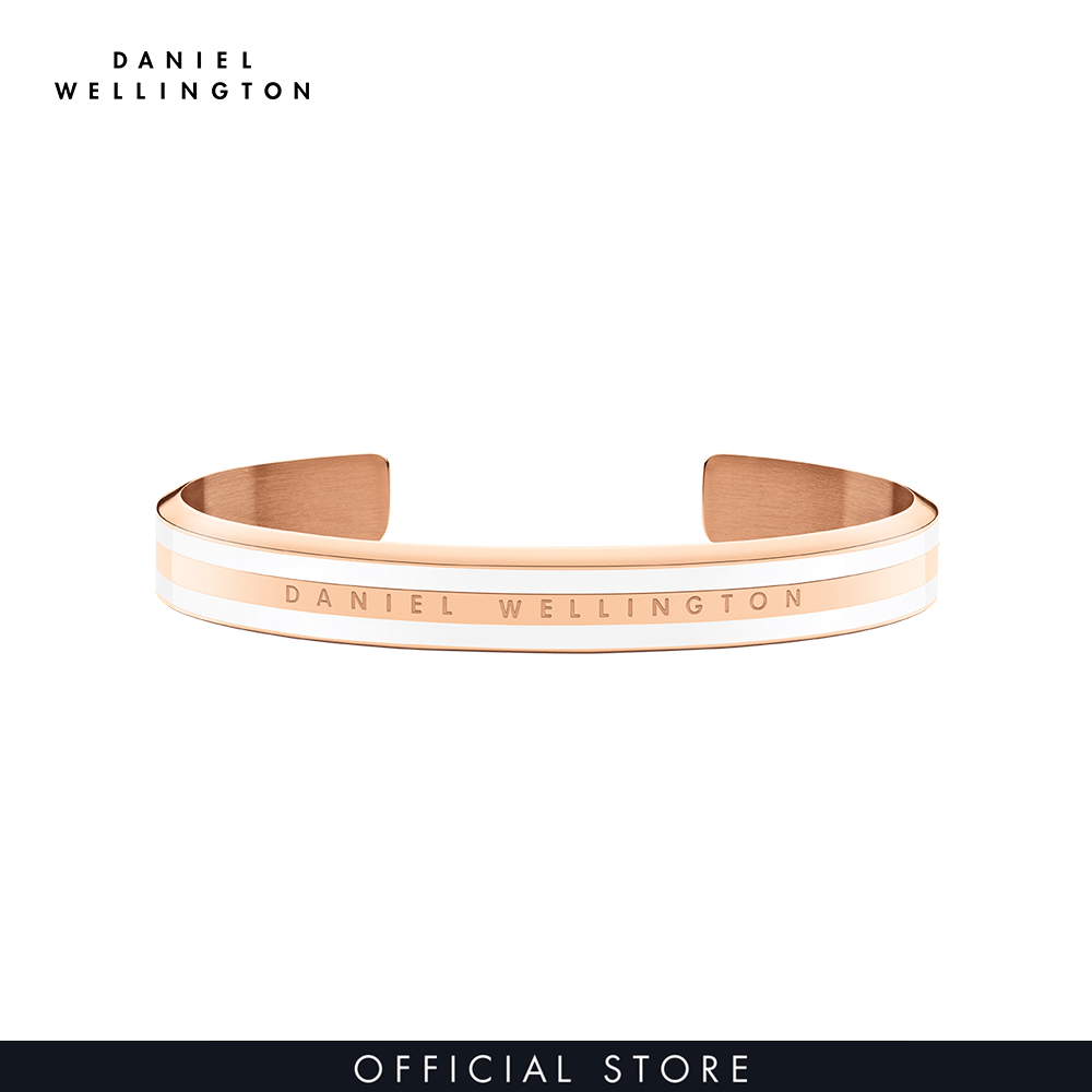 Vòng tay Daniel Wellington màu trắng, vàng hồng - Emalie Slim Bracelet
