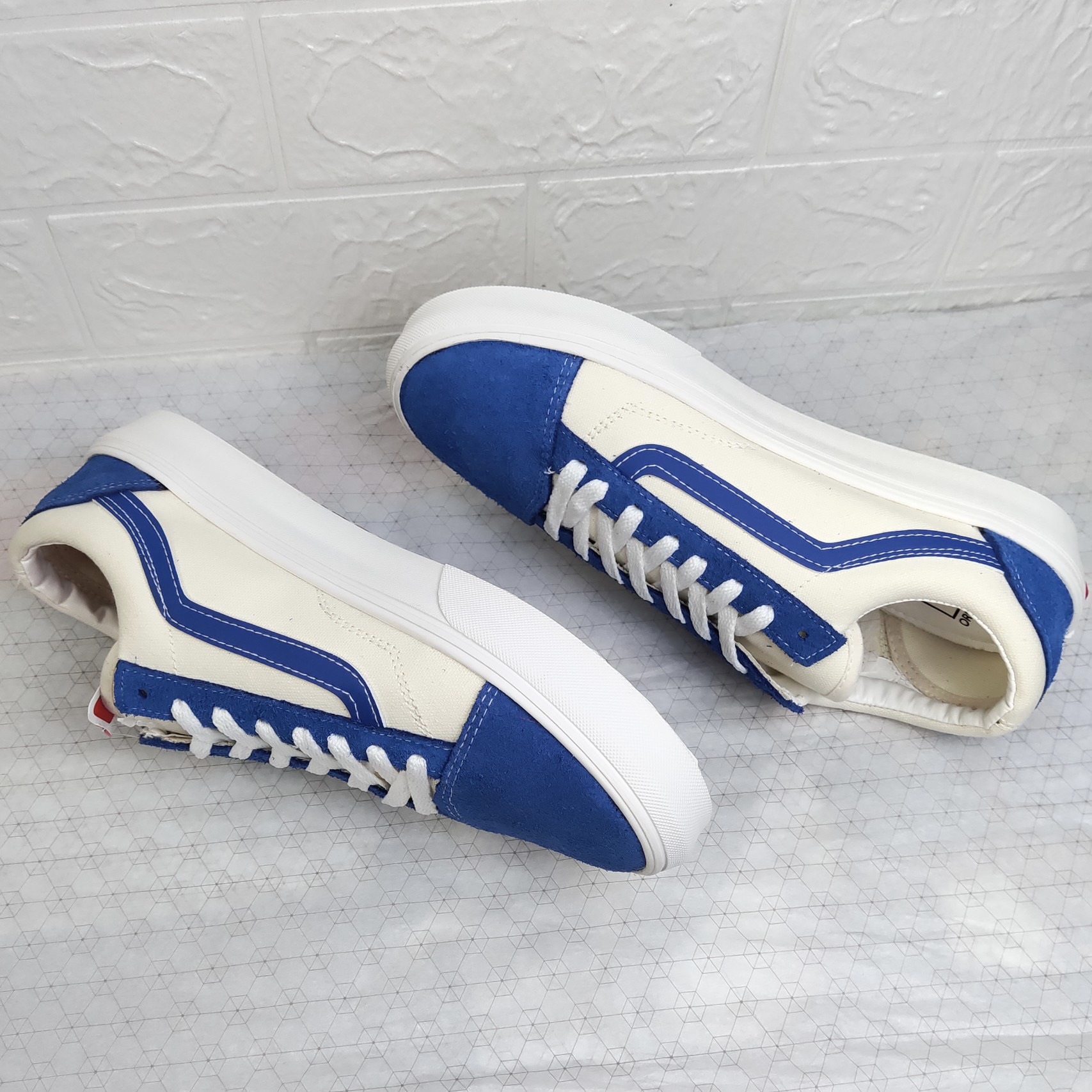 Giày thể thao vans style36 xanh dương da lộn cao cấp nam nữ fullbox