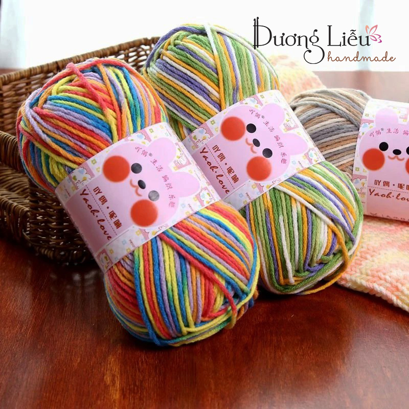 Len Yaoh Wool Loang (cuộn 100gr) - Sợi 3mm móc khăn mềm nhẹ, giữ ấm tốt