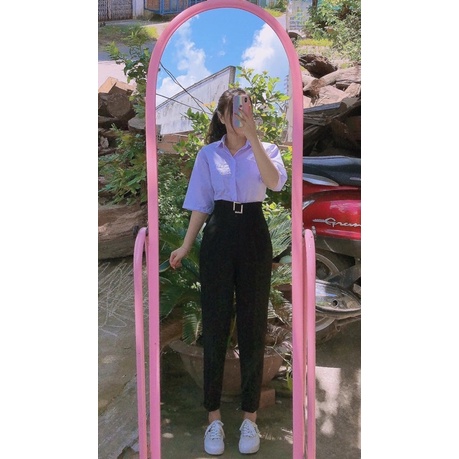 Áo sơmi tay lỡ form rộng. Sơ Mi Học Sinh