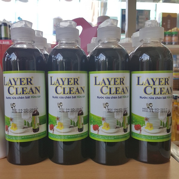 Combo 4 chai nước rửa chén hữu cơ Layer Clean 300ml