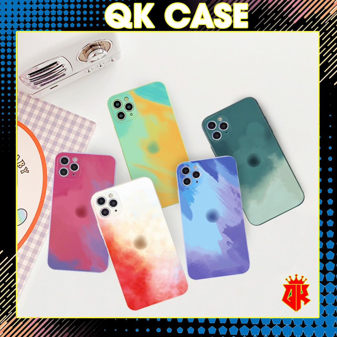 Rẻ Vô Đich) Ốp lưng iphone Color loang cạnh vuông BVC 6/6plus/6s/6splus/7/7plus/x/xsmax/11/11promax/12/12pro/12promax, QKCASE