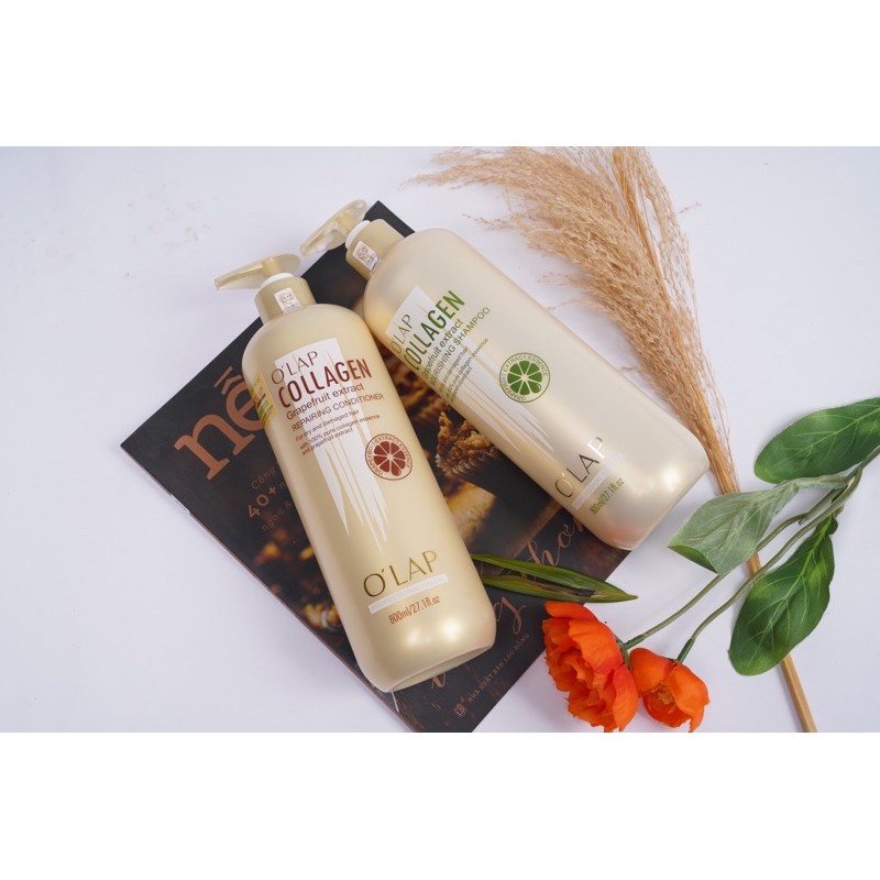 Bộ combo cặp dầu gội đầu chuẩn salon olap collagen siêu mềm mượt , dưỡng tóc 800ml x 2❤❤❤❤❤❤