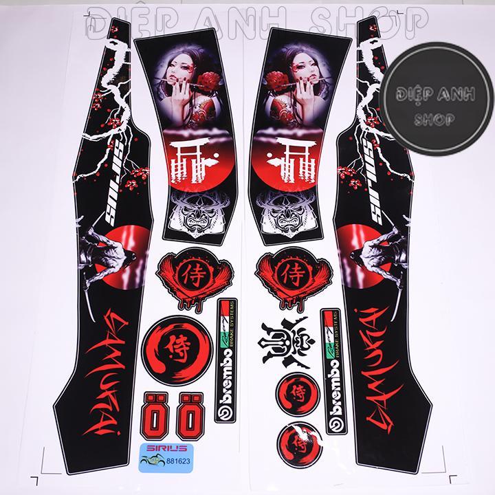 Tem Sirius SAMURAI đen đỏ - Tem Sirius  chế