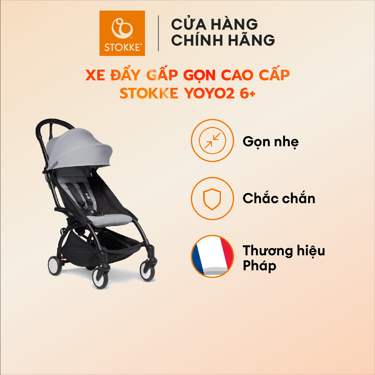 Xe đẩy gấp gọn cao cấp, xe đẩy du lịch Stokke Babyzen Yoyo2 cho bé từ 6 tháng tuổi - Stokke Yoyo2 Stroller 6+