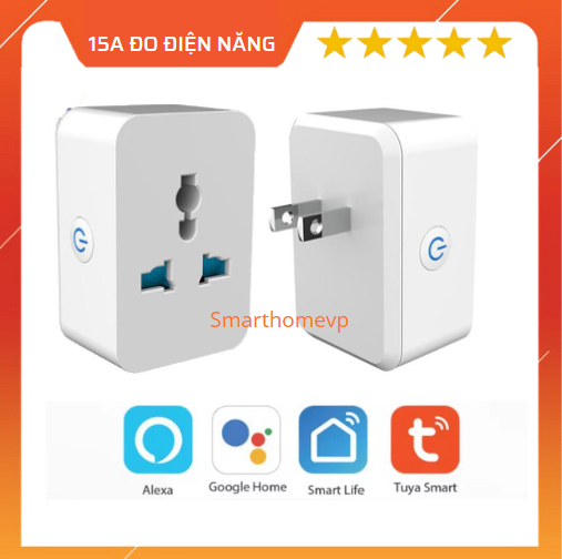 Ổ cắm thông minh công suất cao 15A- ổ cắm tuya Vuông- ổ cắm wifi