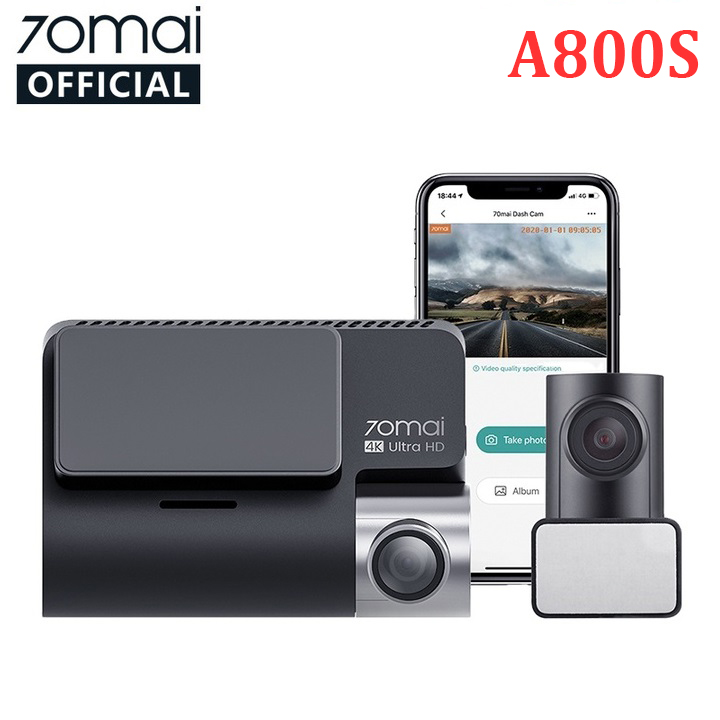 Camera hành trình ô tô xiaomi 70mai. bản quốc tế cao cấp a800s 4k wifi - bảo hành 12 tháng