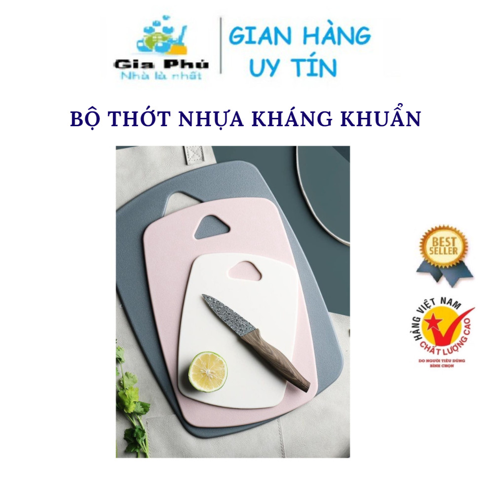 Bộ Thớt Kháng Khuẩn Cao Cấp Chống Xước Chống Trơn Trượt giao màu ngẫu nhiên