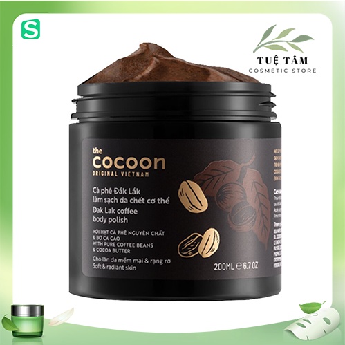 Tẩy tế bào chết cocoon, cà phê đắk lắk làm sạch da chết cocoon 200ml