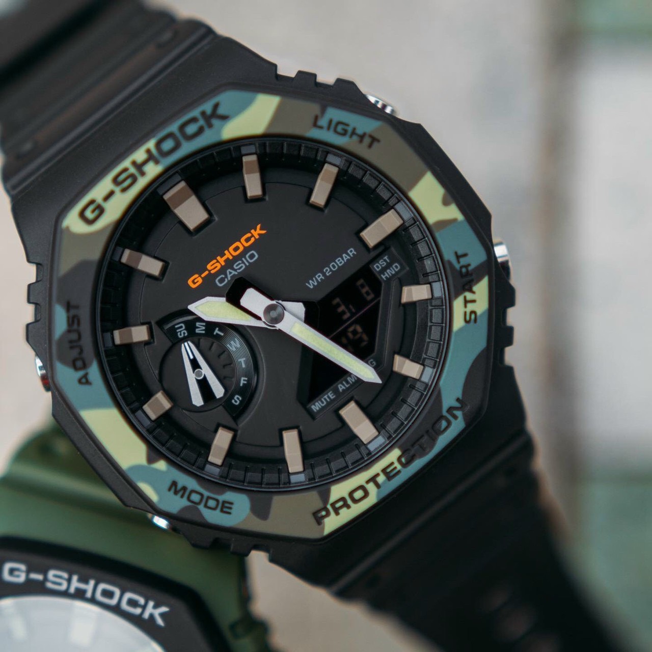 Đồng hồ Casio G-Shock GA-2100 màu xanh bộ độii - Phong cách - Đồng hồ P&T