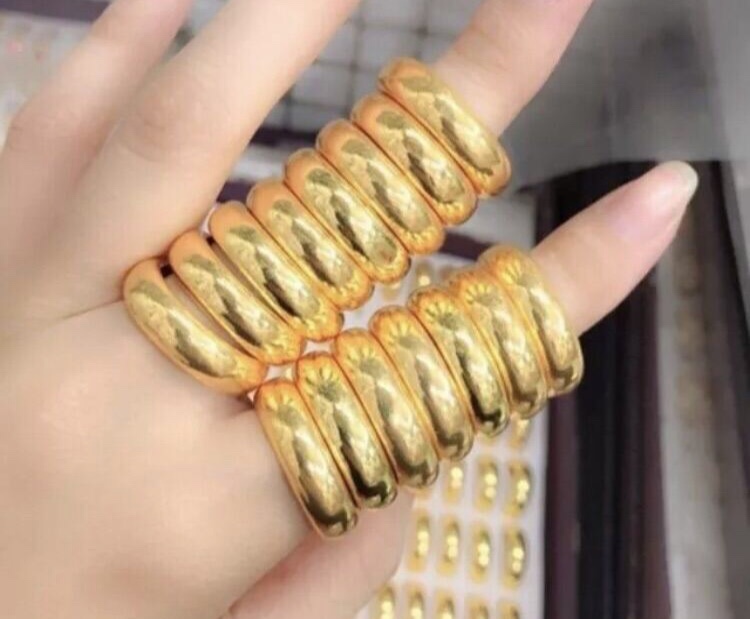 Nhẫn Trơn Mạ Vàng 24k In 9999 Loại 5 Chỉ