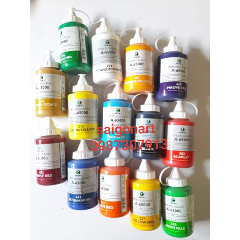 [HCM]MÀU VẼ ACRYLIC MARIES 500ML BÌNH VÒI