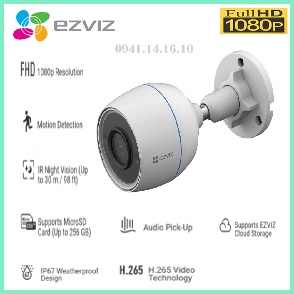Camera wifi ngoài trời ezviz c3tn 1080p hàng chính hãng , combo kèm thẻ nhớ tùy chọn