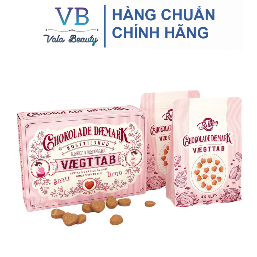 Kẹo Socola Giảm Cân Đan Mạch Chokolade Vægttab, Kẹo Giảm Cân Chocolate Giúp Giảm Mỡ Bụng Giảm Cân Nhanh Cấp Tốc Hộp 40 Viên