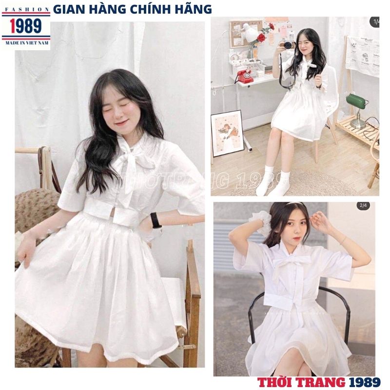 Sét đầm babydoll áo croptop kèm chân váy xòe bông kiểu dáng hàn quốc -sét đầm công chúa , áo croptop , chân váy chữ a, đầm nữ , váy nữ ,sét bộ đi chơi -thời trang 1989