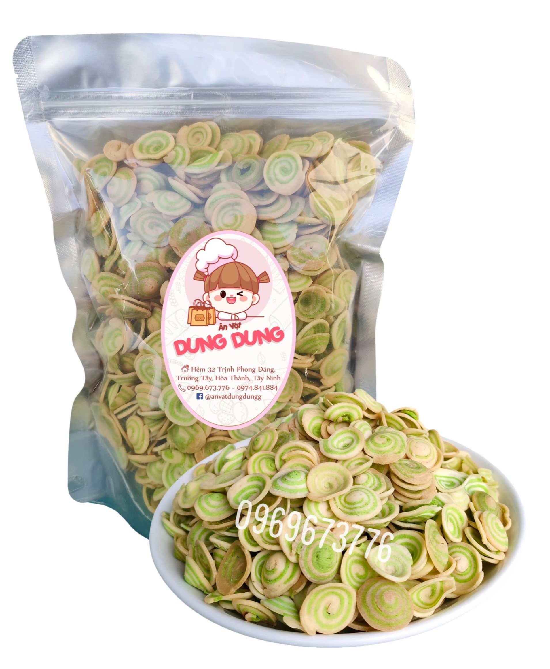 Bánh tai heo nhí trà xanh 200g/500g/1kg - đồ ăn vặt - thực phẩm đóng gói đóng hộp ăn liền