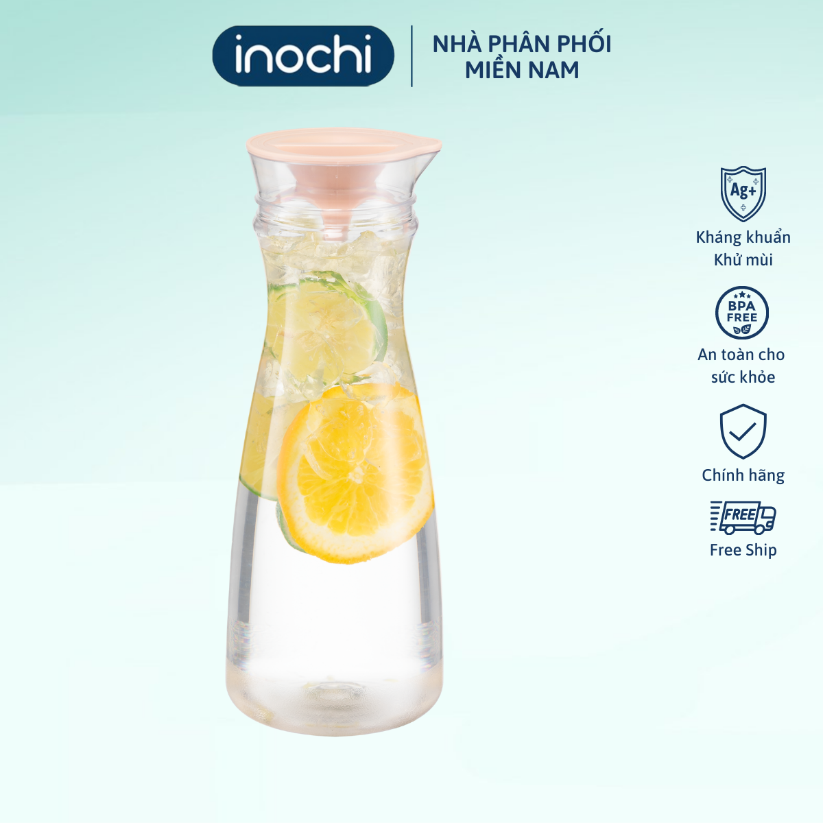 Bình nước Yama 1.2L nhựa nguyên sinh an toàn, bình nước để bàn, bình nước gia đình, phòng bếp, phòng khách