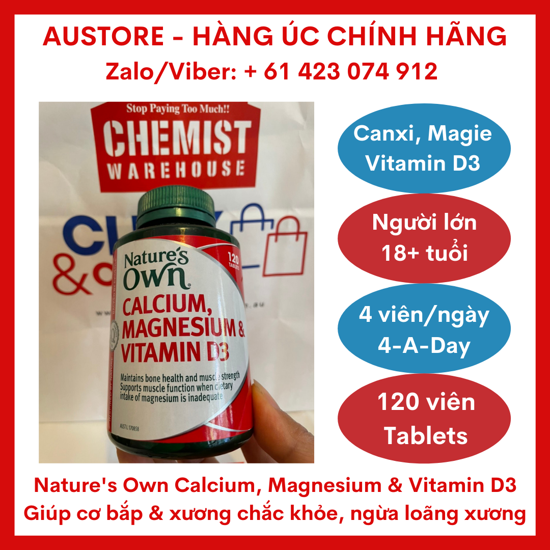 Nature s Own Calcium, Magnesium & Vitamin D3 120 Tablets