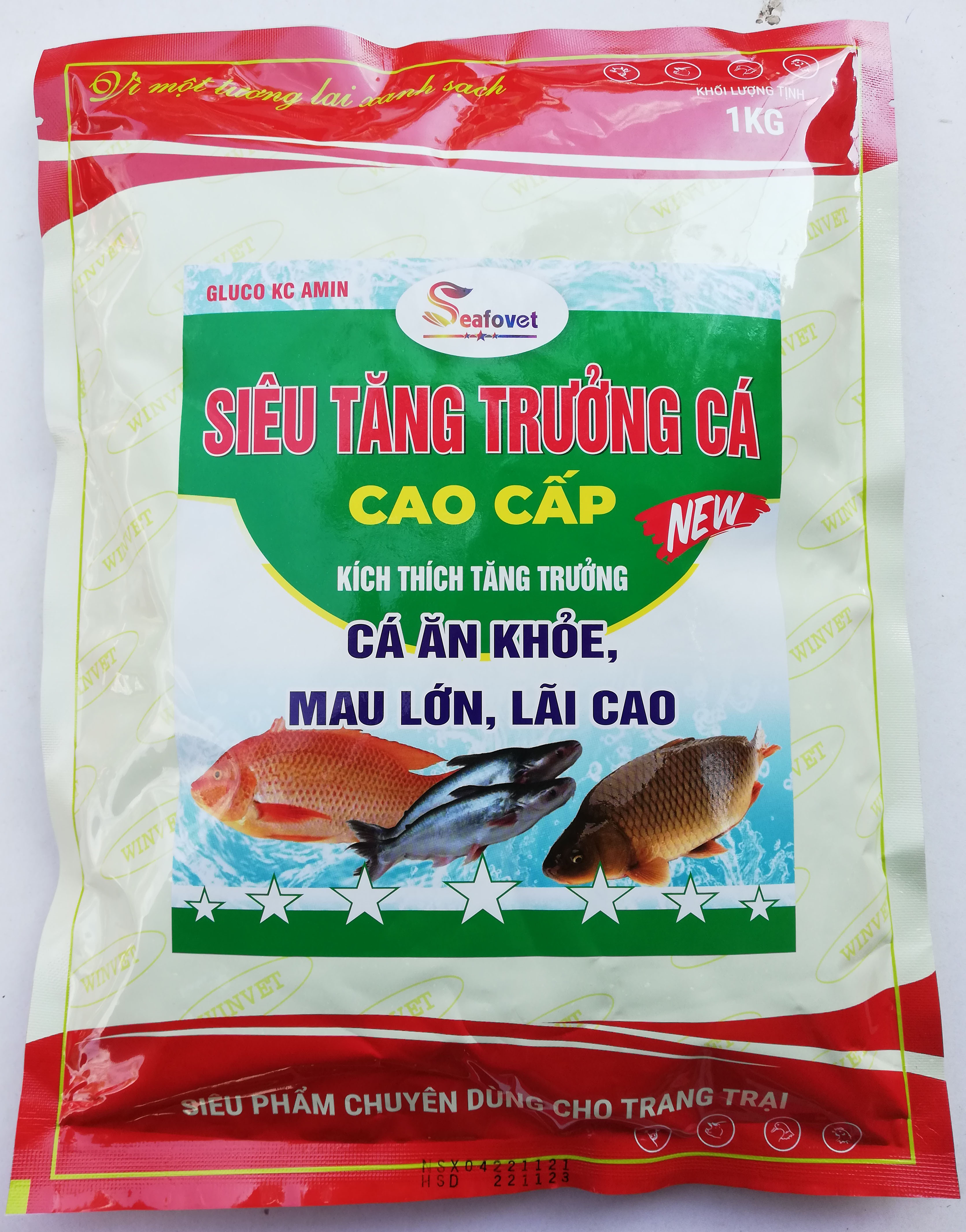 1kg siêu vỗ béo cho cá kích thích tăng trưởng nhanh, ăn khỏe, mau lớn, lãi cao