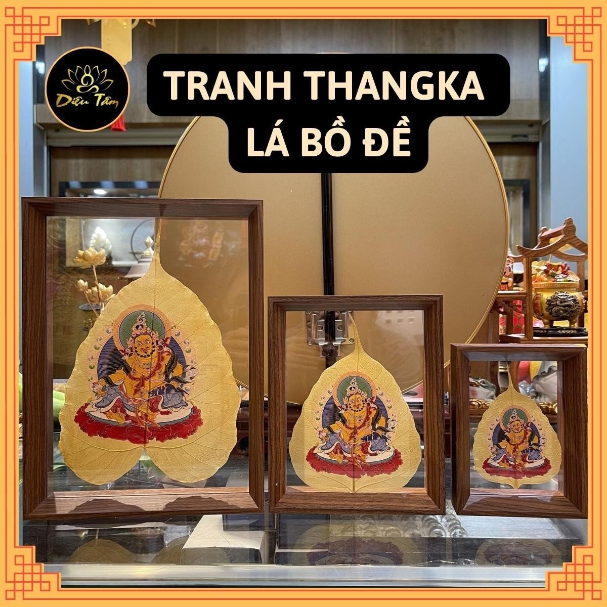 Tranh phật thangka Lá bồ đề in hình phật tranh phật mật tông hoàng thần tài, dược sư, văn thù bồ tát, quan âm ngàn tay, mandala, thích ca, chú om tranh treo tường lá bồ đề - shop Diệu Tâm