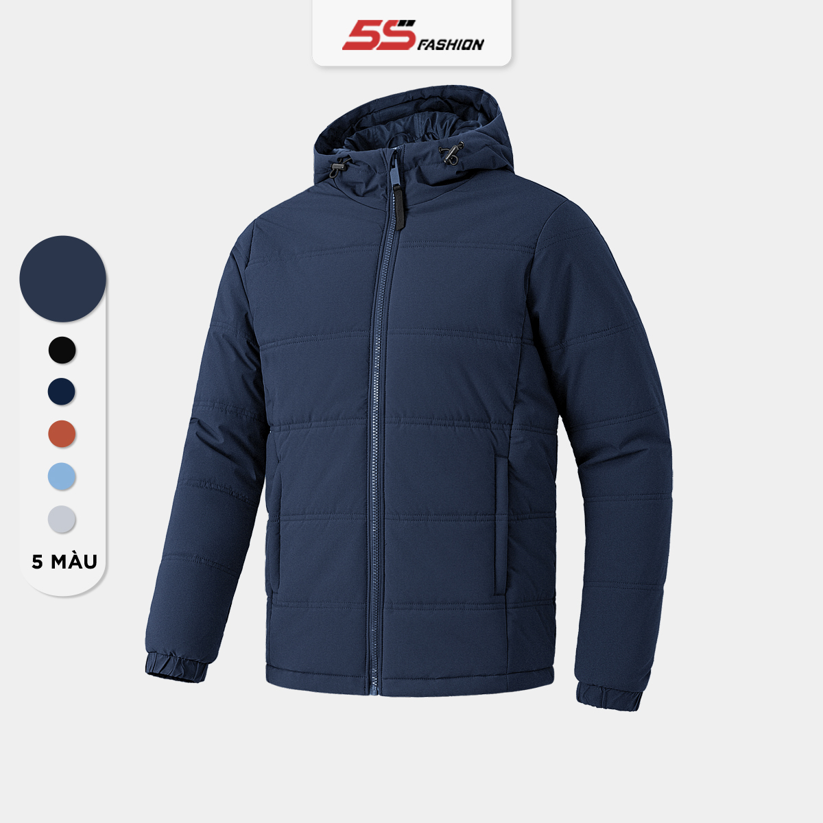 Áo Khoác Phao Nam 5S FASHION, Chần Bông Siêu Ấm, Dày Dặn, Cản Gió, Trượt Nước (APH24062)