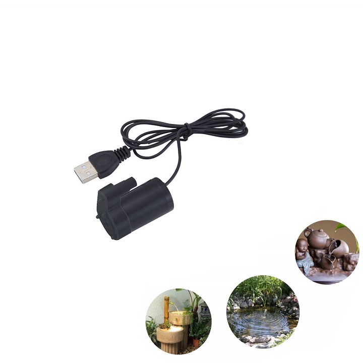 Máy bơm chìm mini cổng USB 3-6VDC bơm tiểu cảnh, bể cá, điều hòa nước