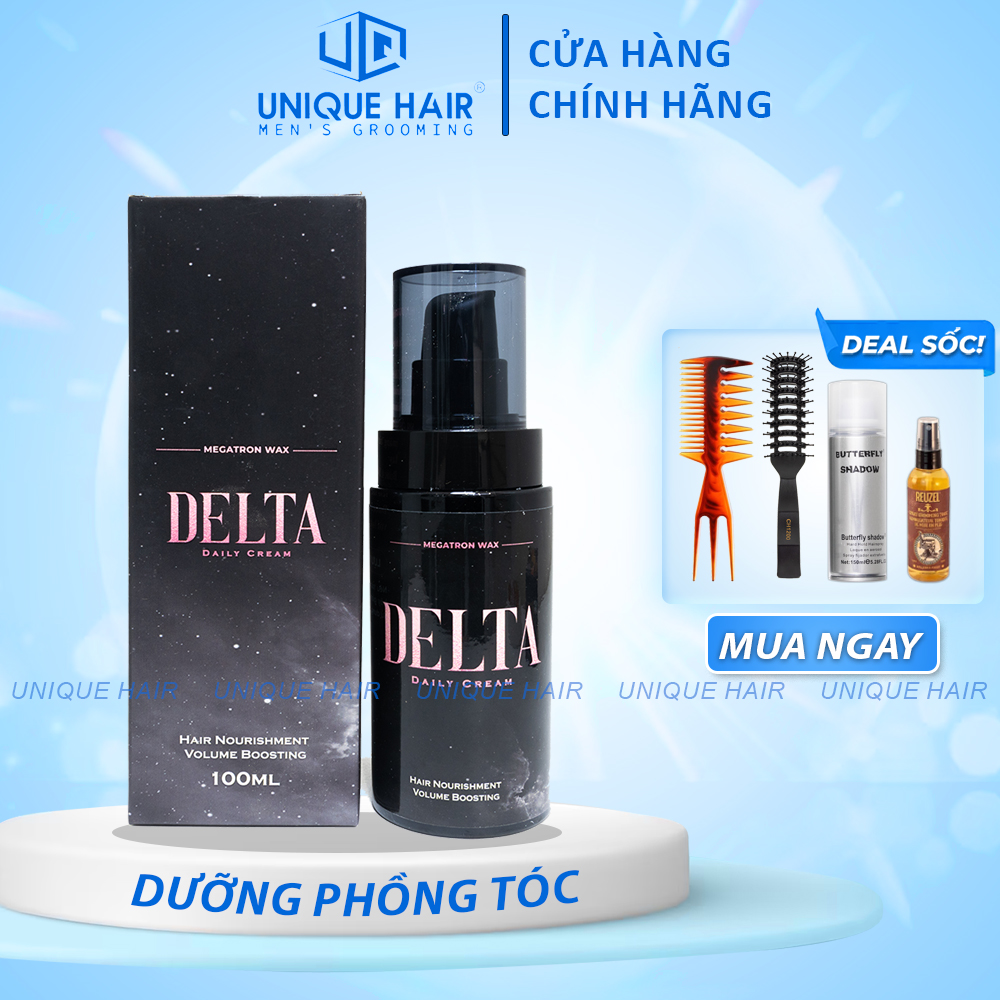 Dưỡng tóc sáp delta daily cream 100ml - giữ nếp tóc - tạo độ phồng cho tóc - new 2024 + quà tặng