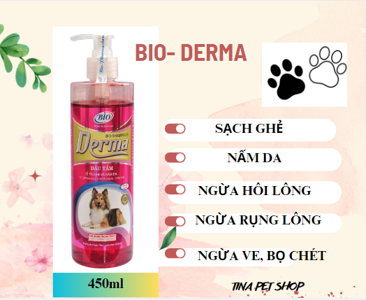 [HCM]Sữa tắm- Dầu gội cao cấp Bio-Derma 450ml chuyên dùng chó mèo bị ghẻ và nấm da, viêm da, hôi lông
