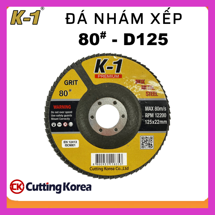 Đá nhám xếp d125 80# thương hiệu k1