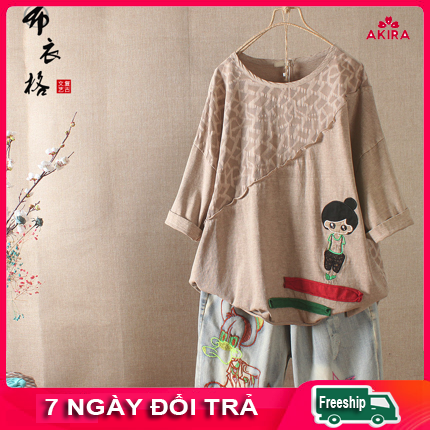 Áo thun nữ form rộng big size freesize áo vintage form rộng nữ - Thời trang phong cách Nhật Bản, Quần áo vintage Akira Store