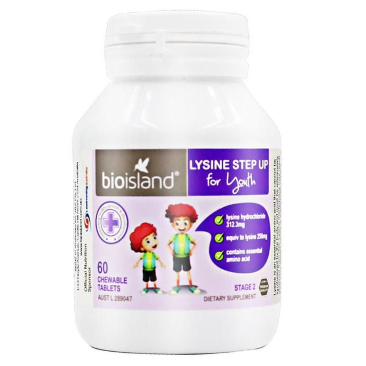 Viên Bio Island Lysine Của Úc Cho Trẻ Từ 6 Tuổi Trở Lên, 60 viên