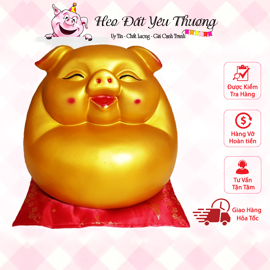 Lợn bụng phệ tiết kiệm siêu to chất liệu thạch cao size 2 và size 3