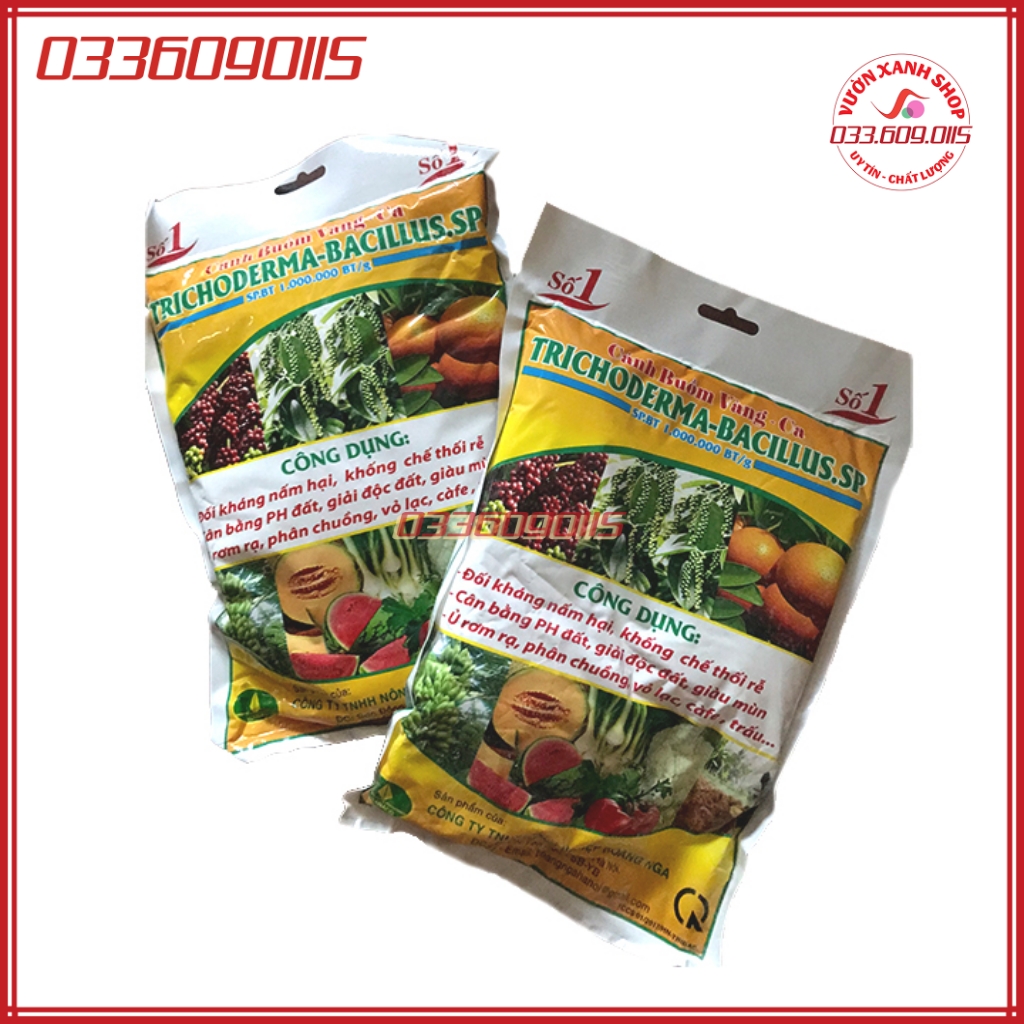 Set 2 Túi - 1 kg/túi Chế phẩm sinh học Trichoderma - chuyên ủ phân chuồng, phân hữu cơ, hạn chế nấm đất