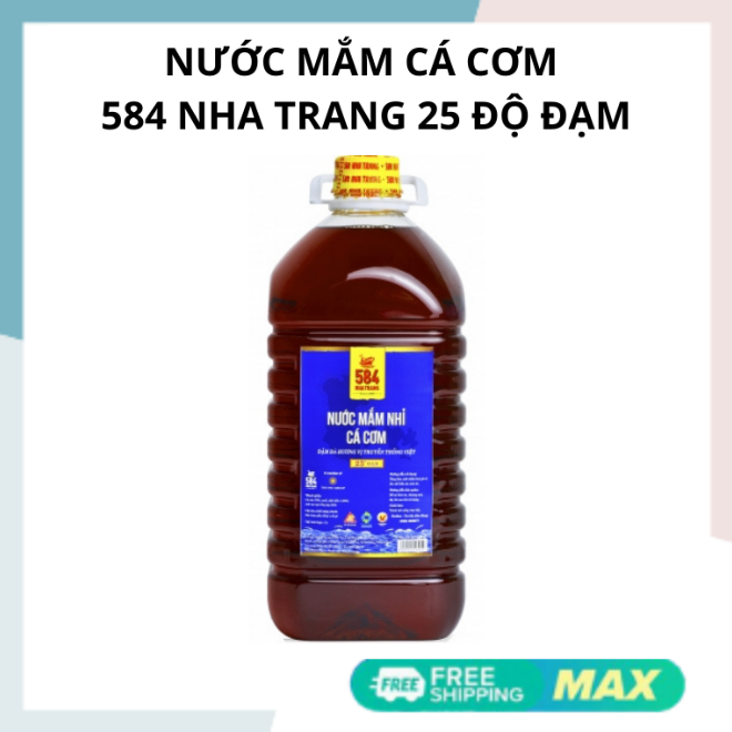 NƯỚC MẮM NHỈ CÁ CƠM 584 NHA TRANG 25 ĐỘ ĐẠM 5 LÍT