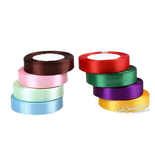 Sỉ cuộn ruy băng lụa bản 2cm và 2.5cm nhiều màu sắc dùng gói quà, buộc hộp bánh sinh nhật