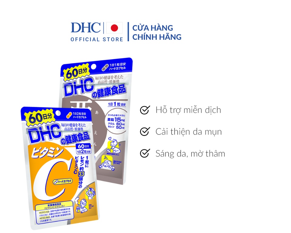 Combo tpbvsk dhc zinc + vitamin c hard capsule 60 ngày
