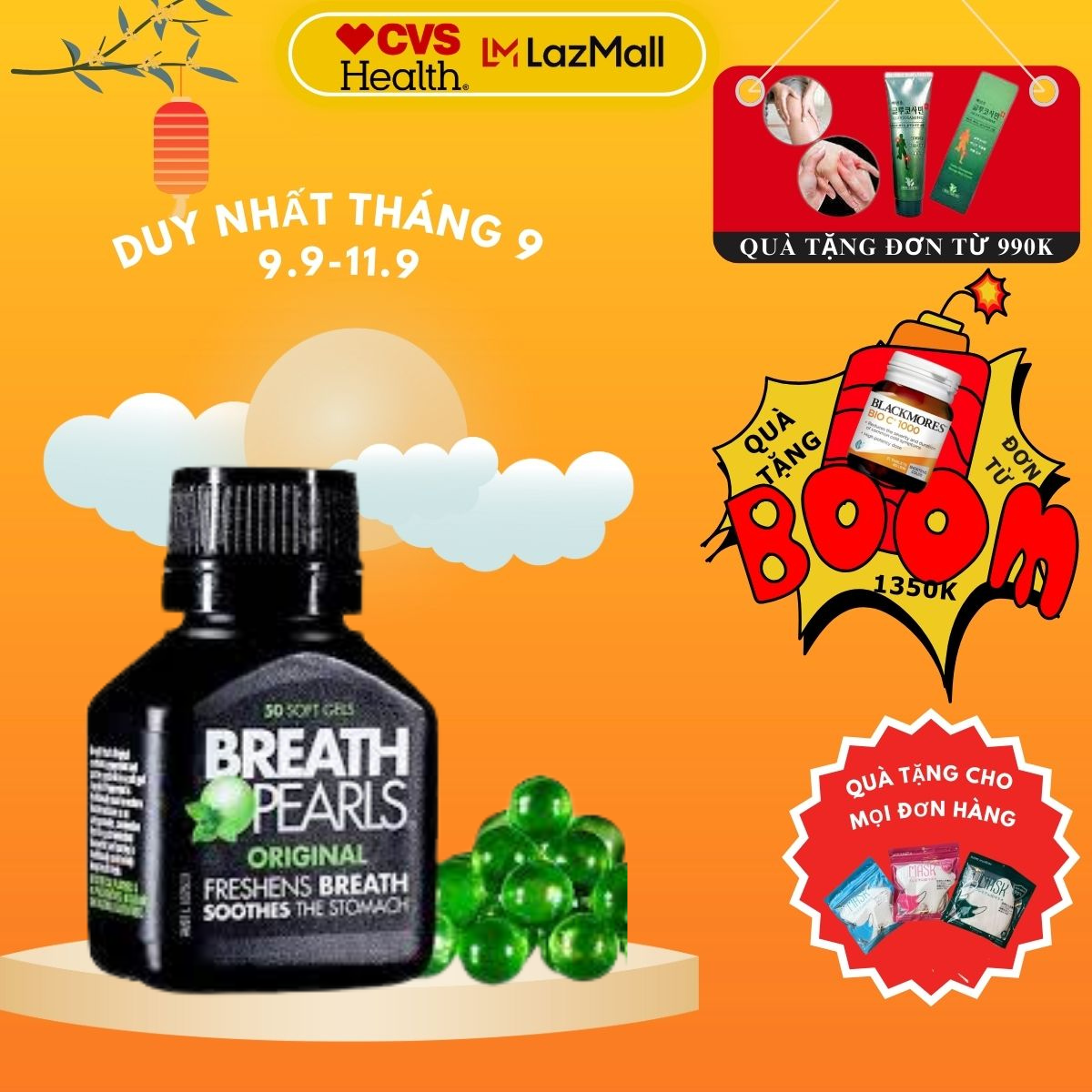 Viên uống thơm miệng của Úc 50 viên Breath Pearls