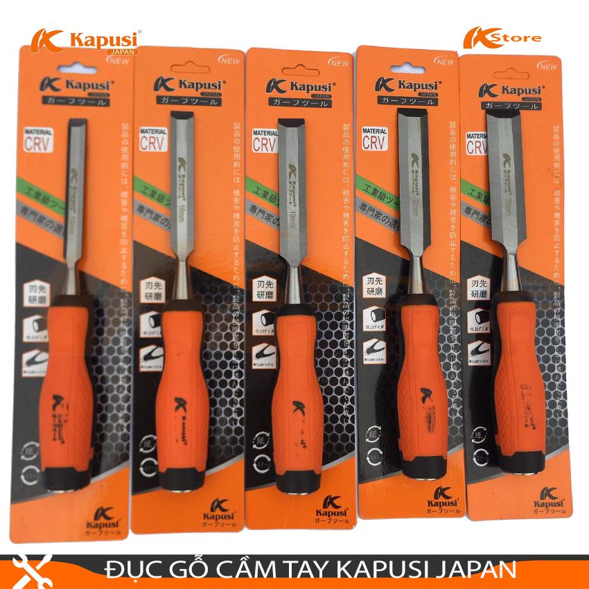 Đục gỗ cầm tay kapusi japan - trạm gỗ tiêu chuẩn nhật bản, các kích thước 12-16-19-22-25mm
