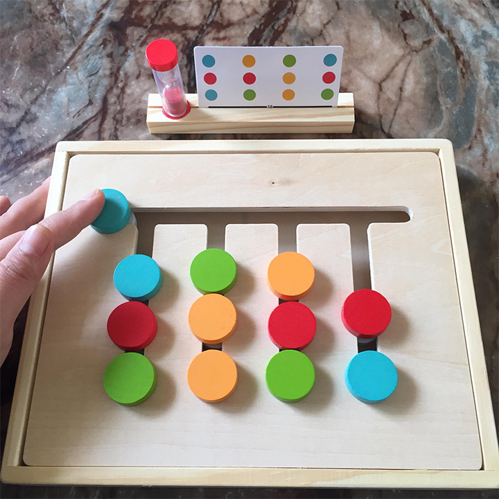 Đồ Chơi Gỗ Four Color Logic Game 2 Mặt Cho Bé Thông Minh Sáng Tạo