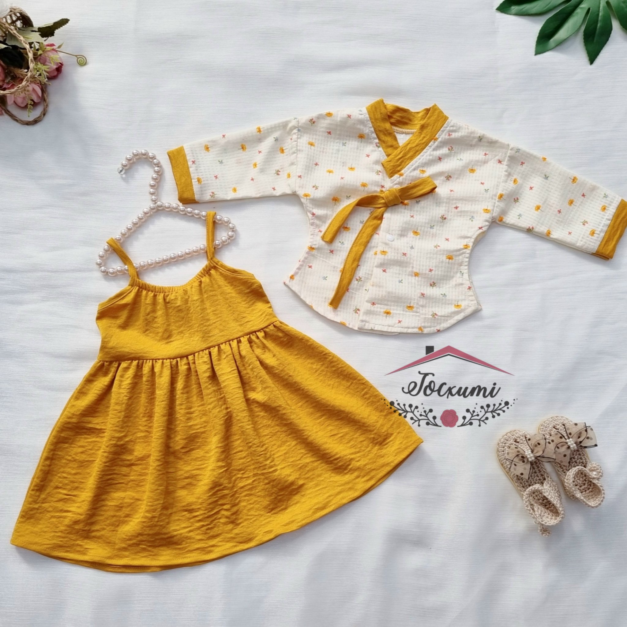 Set váy hanbok hàn quốc vàng - tocxumi house