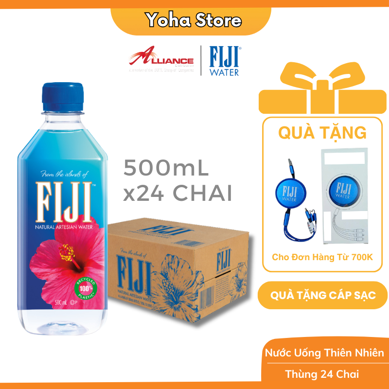 [Earth's Finest Water] Nước Khoáng Nhập Khẩu Fiji Lốc 12 chai, Thùng 24 Chai x 500ml - Thương Hiệu Tại Mỹ