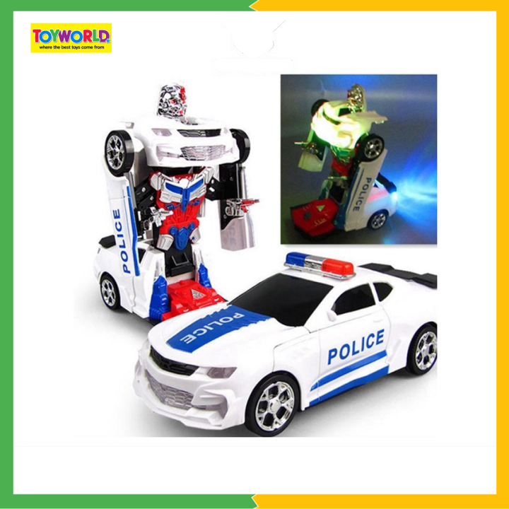 Đồ chơi xe biến hình robot toyworld chạy pin phát nhạc phát sáng vui nhộn