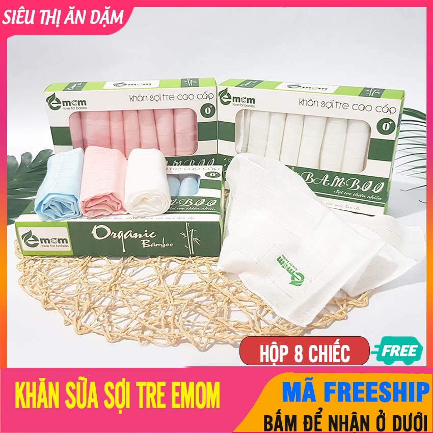 Khăn sữa xô sợi tre bamboo cao cấp emom , siêu mịn, kháng khuẩn, thấm hút tốt - khăn sữa sợi tre, khăn sữa cho bé sơ sinh, khăn xô cho trẻ nhỏ. khăn lau mặt cho trẻ sơ sinh - khan sua soi tre emom - 8938517691096