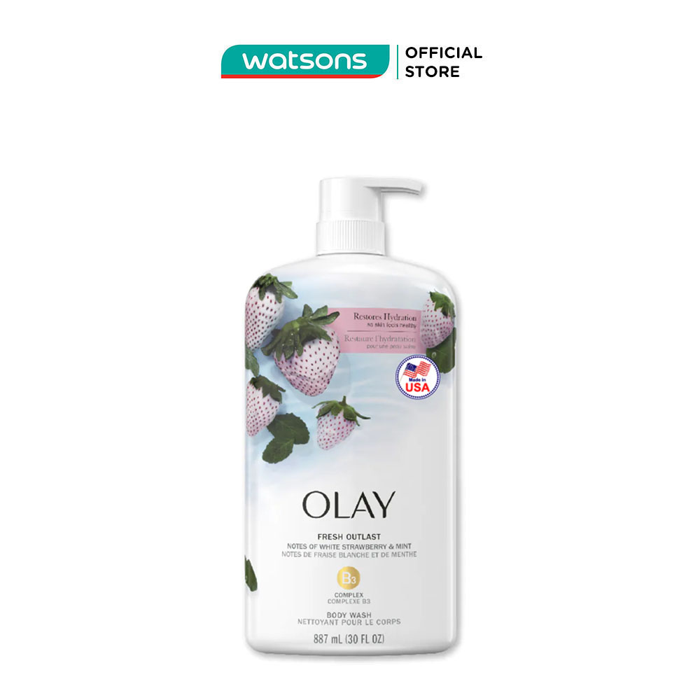 Sữa tắm olay fresh outlast hương dâu và bạc hà 887ml