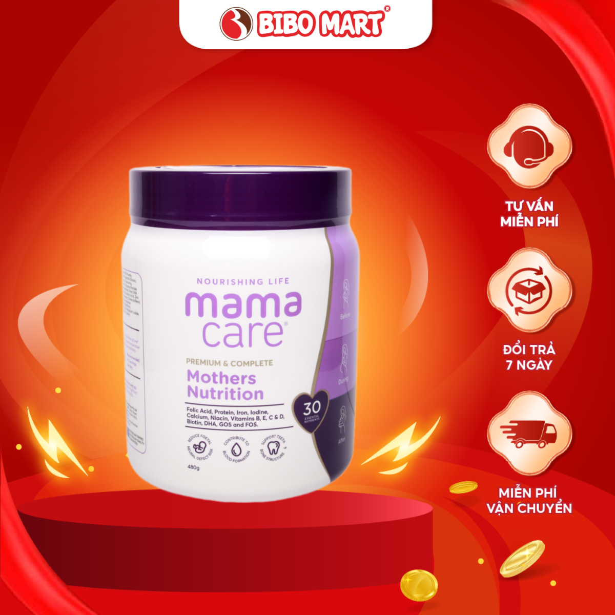 Sữa Bầu Mama Care Mothers Nutrition 480g - Cung Cấp Dinh Dưỡng Thiết Yếu Cho Mẹ Bầu 480g - Bibo Mart