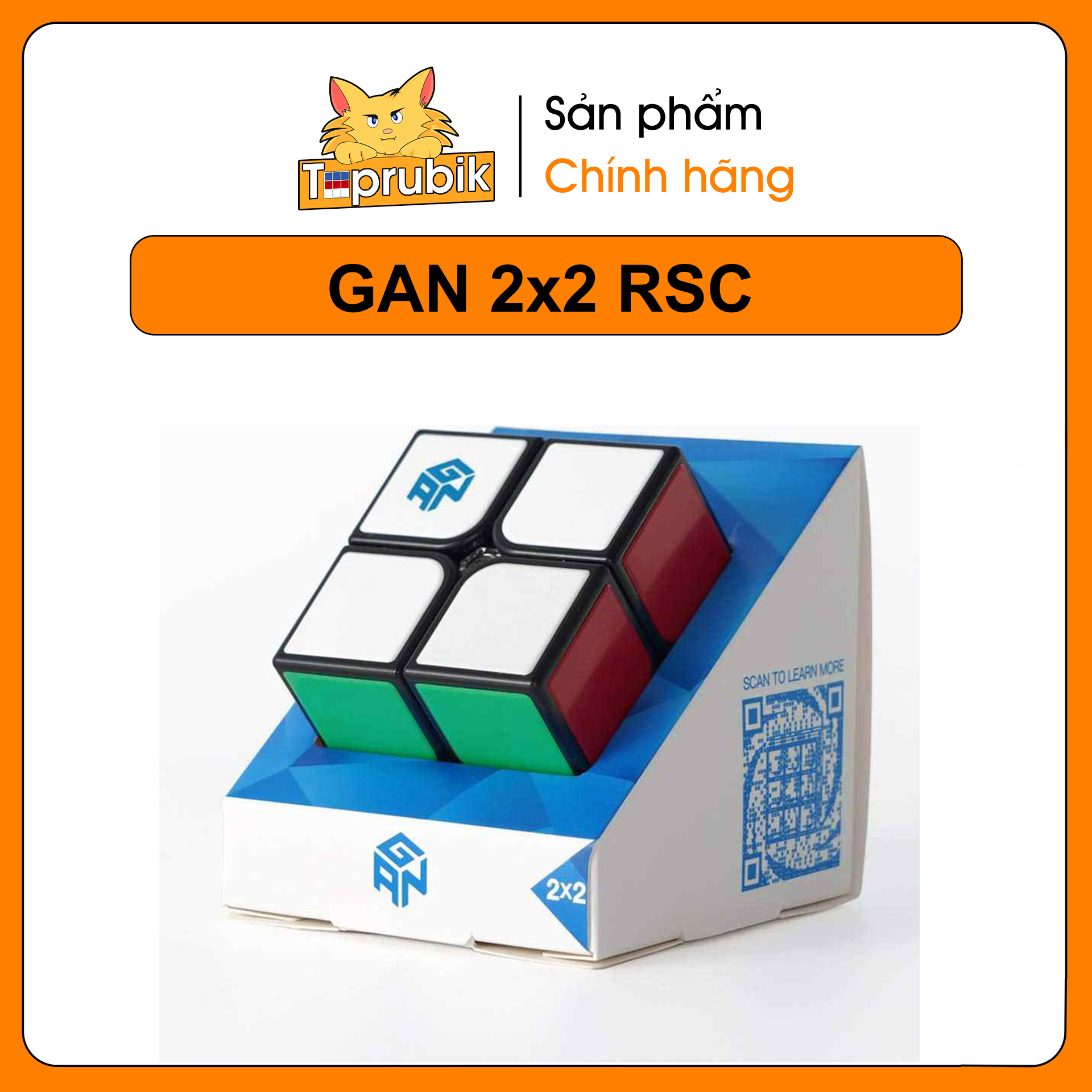 Rubik GAN 2x2 RSC Cao Cấp Viền Đen, Rubik 2x2x2 Chính Hãng Gan