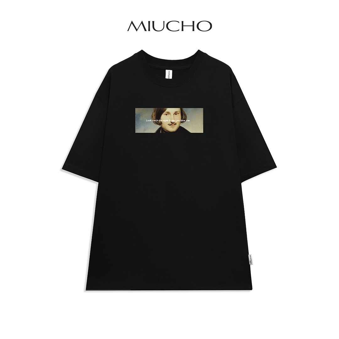 Áo thun nữ form rộng tay lỡ unisex đẹp, áo thun nữ form rộng tay lỡ unisex cotton hàn quốc AT124 Miucho in hình