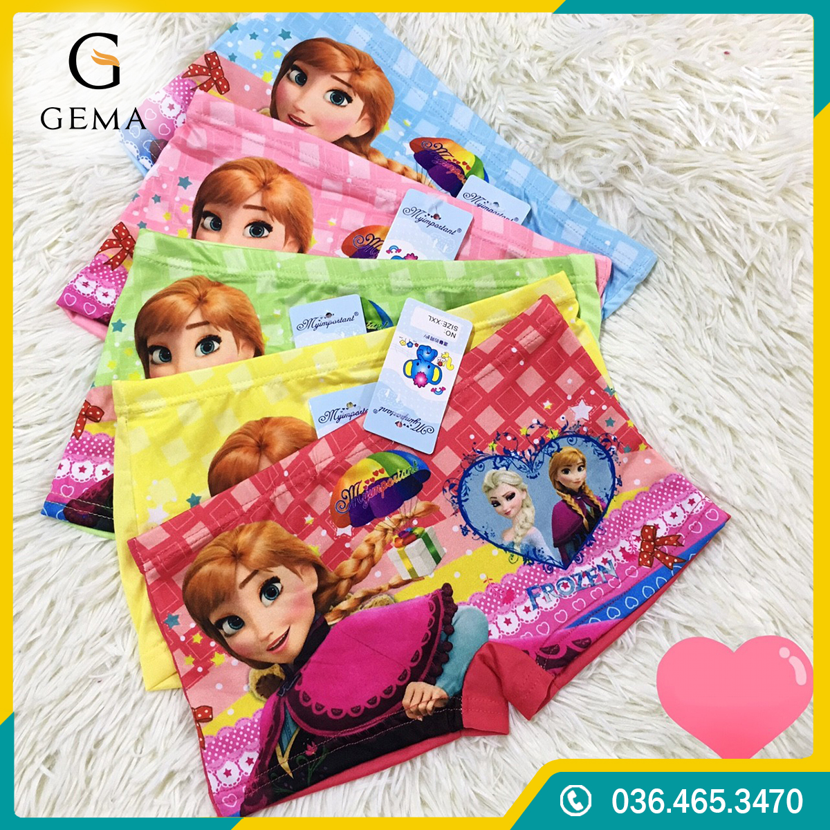 Quần lót đùi ELSA cho bé, Quần chip đùi bé gái hình công chúa Elsa