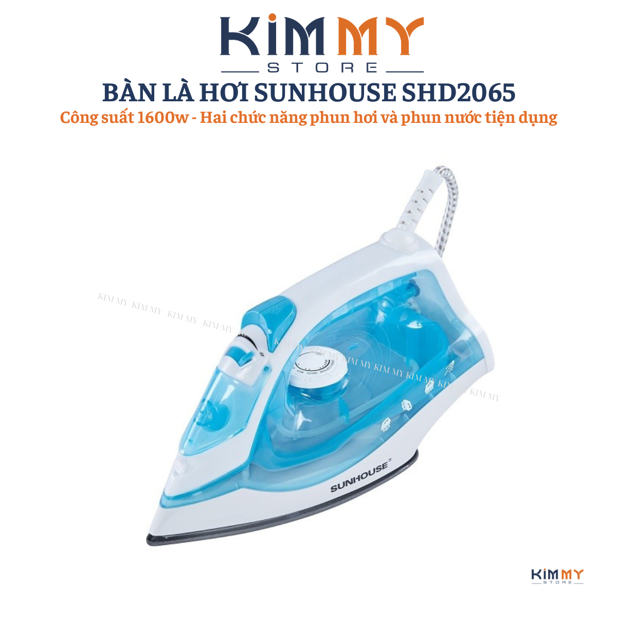 BÀN ỦI HƠI NƯỚC SUNHOUSE SHD2065 CẦM TAY 1600W - MẶT BÀN LÀ CHỐNG DÍNH - HÀNG CHÍNH HÃNG
